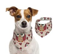 Love Owl Dog Bandanas,Summer Bandanas for Dogs Washable Adjustable Dog Triangle Scarf Bibs Cute Pet Bibs for Medium Large Dogs Puppy and Cats Medium