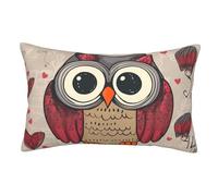 Love Owl Double-Sided Plush Pillow Cover -With Hidden Zipper, Soft And Cozy Pillow Cover, Multi, Suitable For Sofa, Bedroom, Living Room, Car Decoration 14"X20"