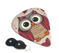 Love Owl Guitar Plectrums, 6 Guitar Plectrums, Double Sided Printing, For Acoustic Guitar, Bass, Ukulele, Electric Guitar (0.46 Mm 0.71 Mm 0.96 Mm)