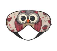 Love Owl Sleep Mask for Women & Men - Double-Sided Eye Mask with Adjustable Strap, Soft Silky Feel, Light-Blocking & Breathable for Travel, Nap, Shift Work, Yoga