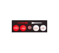 Love Pack Golf Balls With Marker & Tees Volvik Red One Size