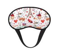 Love Paris Tower Bicycle Heart Print Unisex Blackout Sleep Mask Comfortable Eye Mask for Travel Meditation Sleep Travel