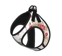 Love Paris Tower Coffee Wine Perfume Bicycle Heart Print Dog Harness,Pet Leash Vest For Small To Medium Dogs,Perfect For Outdoor Adventures