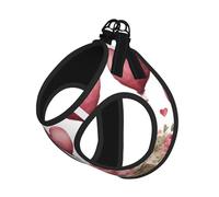 Love Paris Tower Coffee Wine Perfume Bicycle Heart Print Step in Dog Harness and Leash Set,Adjustable Reflective Harness for Small Dogs Cats