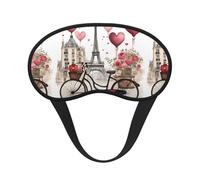 Love Paris Tower Coffee Wine Perfume Bicycle Heart Sleep Mask 100% Light Blocking Eye Mask for Sleeping, Sleep Mask for Unisex for Travel/Nap