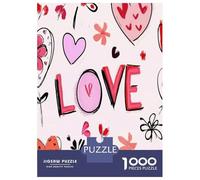Love Pattern Pink Illustration 1000 Piece Jigsaw Puzzle Jigsaw Puzzle for Adults Puzzle Game for Family Relaxing Gift 70x50cm/1000pcs