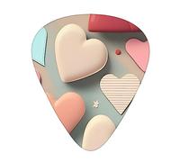 Love Patternguitar Plectrum 12 Piece Set, 3 Thicknesses With Case For Bass Guitar, &Electric Guitar And More.