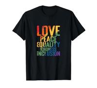 Love Peace Equality Kindness Inclusion Value Graphic T-Shirt, Men, Black, M