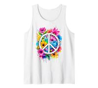 Love Peace Flower Power, Peace Sign, 70s 60s, Women Hippie Tank Top