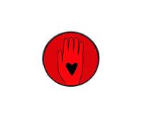 Love Peace Pin Brooch,Red Metal Round Button Badge Pray for Peace Lovers Clothing Backpack Hat Decoration