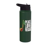 Love Peace Rasta Reggae Music Rastafari Roots Jamaican Stainless Steel Insulated Water Bottle