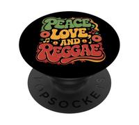 Love Peace Reggae Music Rastafari Roots Jamaican Rasta PopSockets Adhesive PopGrip