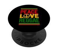 Love Peace Reggae Music Rastafari Roots Jamaican Rasta PopSockets Adhesive PopGrip