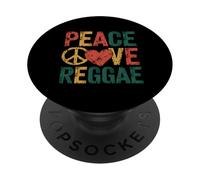 Love Peace Reggae Music Rastafari Roots Jamaican Rasta PopSockets Adhesive PopGrip