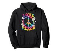 Love Peace Tie Dye Peace Sign Kids Hippie Retro 60S Pullover Hoodie