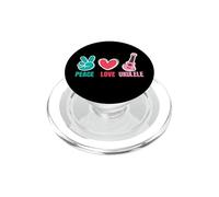 Love Peace Ukulele I Guitar Music Heart Instrument Musician PopSockets PopGrip for MagSafe