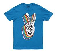 Love Peace Unity T-Shirt Spread The Love Victory Hands Adult Ladies Kids Tee Top Sapphire Ladies X-Large UK Size 12-14