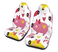 Love peach pig Car Seat Covers Front Seats Only for Women Men Seat Covers w/Organizer Pocket for SUV Truck Sedan Cars