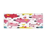 Love Peach Pig Mouse Pad In Big Extended Non-Slip Rubber Base Mousepad With Stitched Edges Gaming Pc Desktop Large Mouse Pad 11.8x31.5