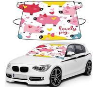Love Peach Pig Print Car Windshield Cover For Ice And Snow Universal Fit For Most Cars Multifuntional Ice Protector Keep Snow Frost Off