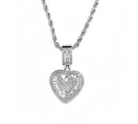 Love Pendant Clavicle Chain, Metal Hip Hop Accessories, Heart Charm Necklace For Men And Women, One size, Metal, 1