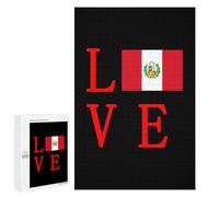 Love Peruvian Flag Funny Jigsaw Puzzles Vertical Wooden Picture Puzzle for Adults Home Decors Gift 1000 PCS