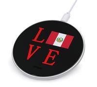 Love Peruvian Flag Wireless Charger with USB Cable Portable Wireless Charging Pad Compatible with iPhone Galaxy Series