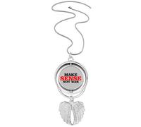 love peworld make sense not war Pendant Angel Wings Rotating Necklace Jewelry