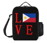 Love Philippines Flag Insulated Lunch Bag for Men Women Reusable Soft Lunchbox Portable Tote Bags for Office Work Picnic