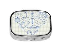 Love Physics,Meta Pill Box 2 Compartment Medicine Case,Portable Organizer