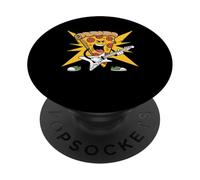 Love Pizza Slice Of Pizza Costume Guitar Rock and Roll Pizza PopSockets Adhesive PopGrip