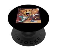 Love Pizza Slice Of Pizza Costume Guitar Rock and Roll Pizza PopSockets Adhesive PopGrip