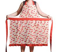 Love Potato Aprons for Women Girls Plus Size, Adjustable Kitchen Cooking Apron with 2 Pockets & Extra Long Ties, 34x36 inch (Red Cherry)