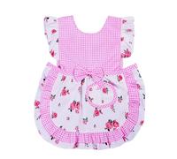 Love Potato Kids Aprons for Girls - Cute Gingham Apron with Pocket - Toddler Girl's Apron for Ages 1-3 Years, Pink, One size