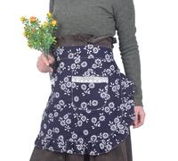 Love Potato Vintage Floral Half Apron with Pockets, Cotton Waist Apron for Women, 65 x 43 cm, Kitchen Cooking Baking (NavyFlorals)