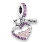 Love Potion - Love Potion Bottle Bottle - Heart Crown Queen Princess - Cubic Zirconia Stones - Jewellery Bracelets Collectible Bracelets Charm Bracelets or Chain 925 Silver Sterling Silver