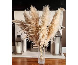 LOVE PRODUCTS - Natural Pampas Grass -Dried Flowers for Home Decor - Large 7 Stems Beige Pampas - Aesthetic Boho Home Decor - Hand Picked 70-80cm Fluffy Flower for Decor - 120cm Tall (1 stem=1 stick)