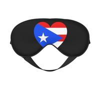Love Puerto Rico Flag 9 Love Puerto Rico Flag Sleep Masks Adjustable Strap Soft Eye Mask for Women Men Travel Work Home