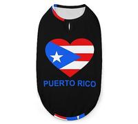 Love Puerto Rico Pets Shirt Vest Cute Dog Tank Top Soft Sleeveless T-Shirt for Puppy Kitty Cats M