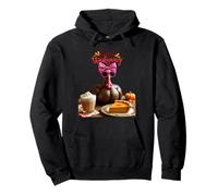 Love Pumpkin Pie Retro Thanksgiving Family Dinner Fun Pullover Hoodie
