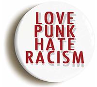 Love Punk Hate Racism Button Badge (1inch / 25mm diameter)