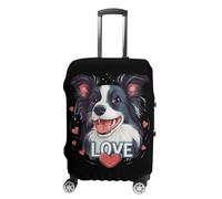 Love Puppy Border Collie Dog Travel Luggage Cover Washable Anti-Scratch Baggage Suitcase Protector M