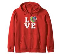 Love Puzzles Autism Awareness Autistic Support Gift Zip Hoodie