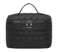 Love Quilted Portable Make Up Bags Large Cute Cosmetic Bag for Travel (Black)