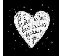 Love Quote Phrase on The Hand Drawn Doodle Heart if i Know What Love is it is Because of You Wall Stickers Paster Paper 67.2x68.2cm Art Mural Painting White