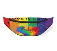 Love Rainbow Gay Pride Waist Bag Pack Bumbags for Men Women Kids Girls Boys, Fanny Pack Sport Hiking Running Pouch Purses Belt Bag