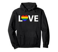 Love Rainbow Heart LGBTQ Pride Equality Gay Lesbian Support Pullover Hoodie