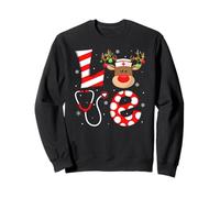 Love Reindeer Nurse Christmas Crew Nurse Stethoscope Xmas Sweatshirt