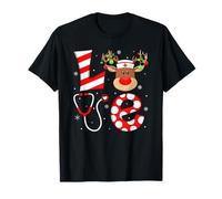 Love Reindeer Nurse Christmas Crew Nurse Stethoscope Xmas T-Shirt