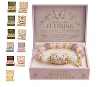 Love Remembrance Highland Cow Blessings, 2026 Love Peace Spring Blessings Bracelet, Hummingbird Beaded Bracelet with Premium Gift Box, Loves, Peace & Spring Blessing Butterfly Bracelets for Women (J)